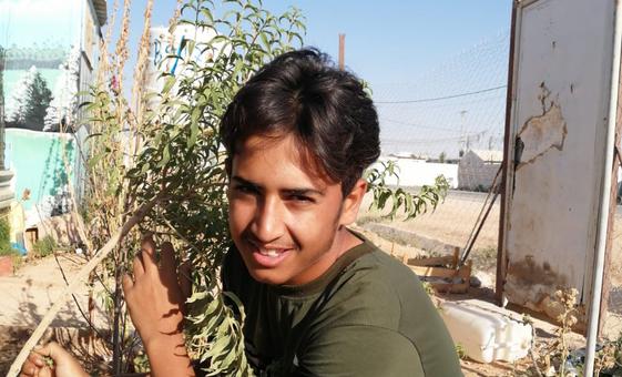 محمد قاسم اللباد، یک پناهنده جوان از اردوگاه زعتری در اردن.